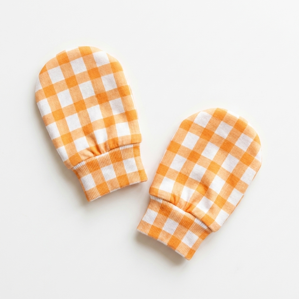 Mittens in Carrot Plaid