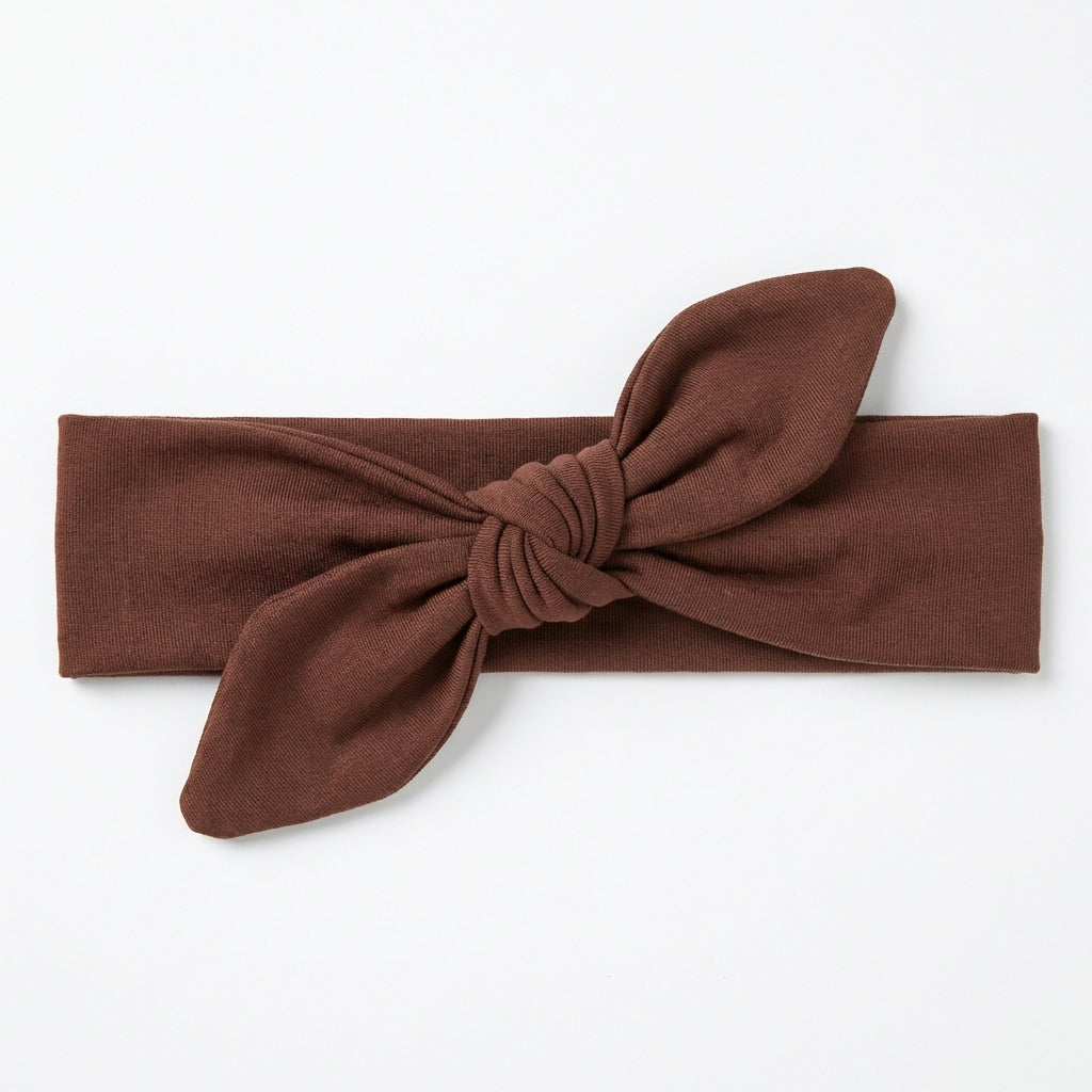 Personalized Knotted Headband in Choco