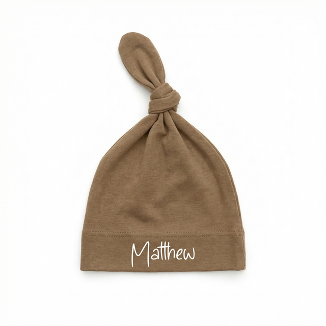 Personalized Knotted Hat in Clay