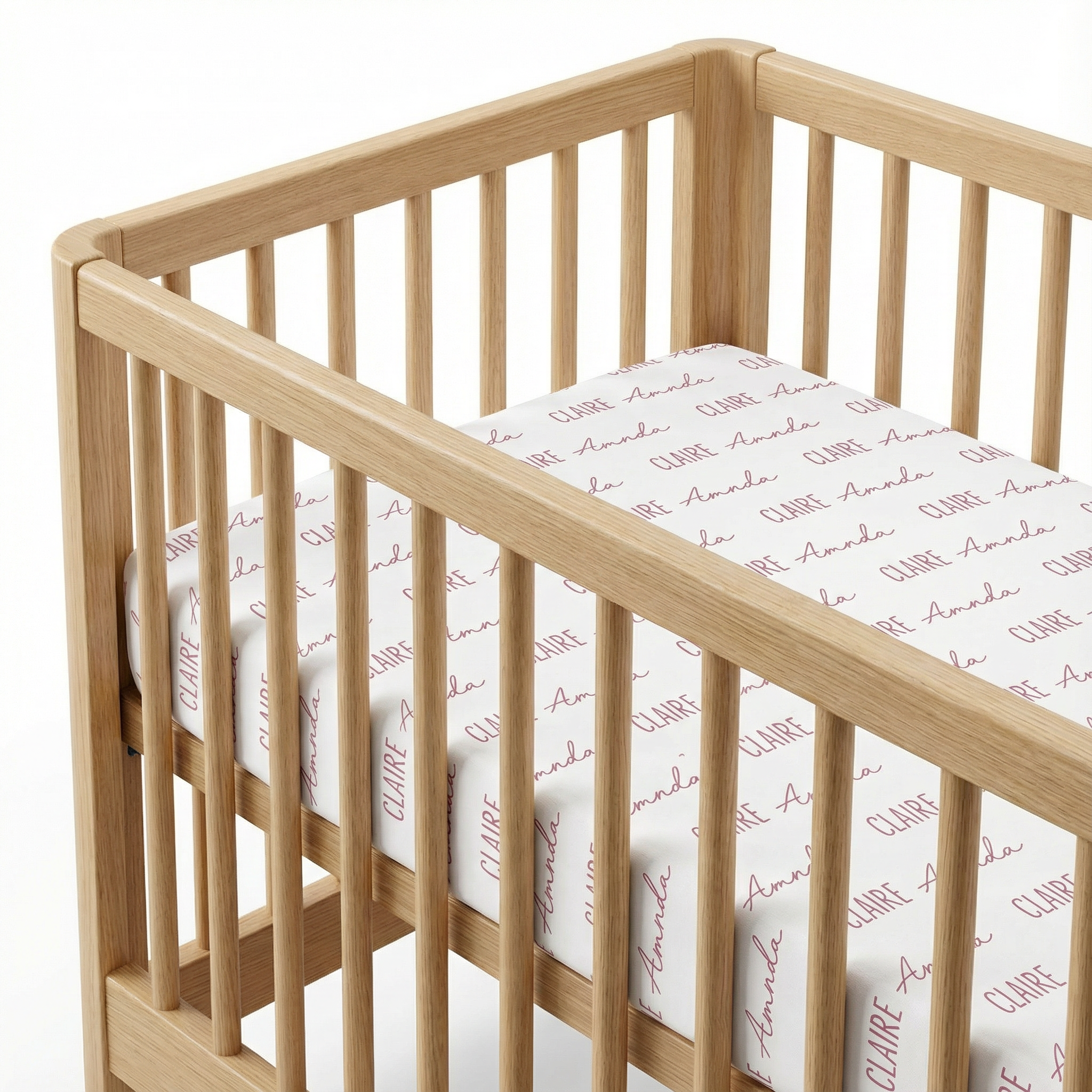 Personalized Crib Sheet Font Duo in Cloud