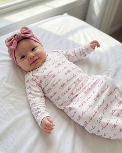 Personalized Sleep Gown Font Duo in Cloud