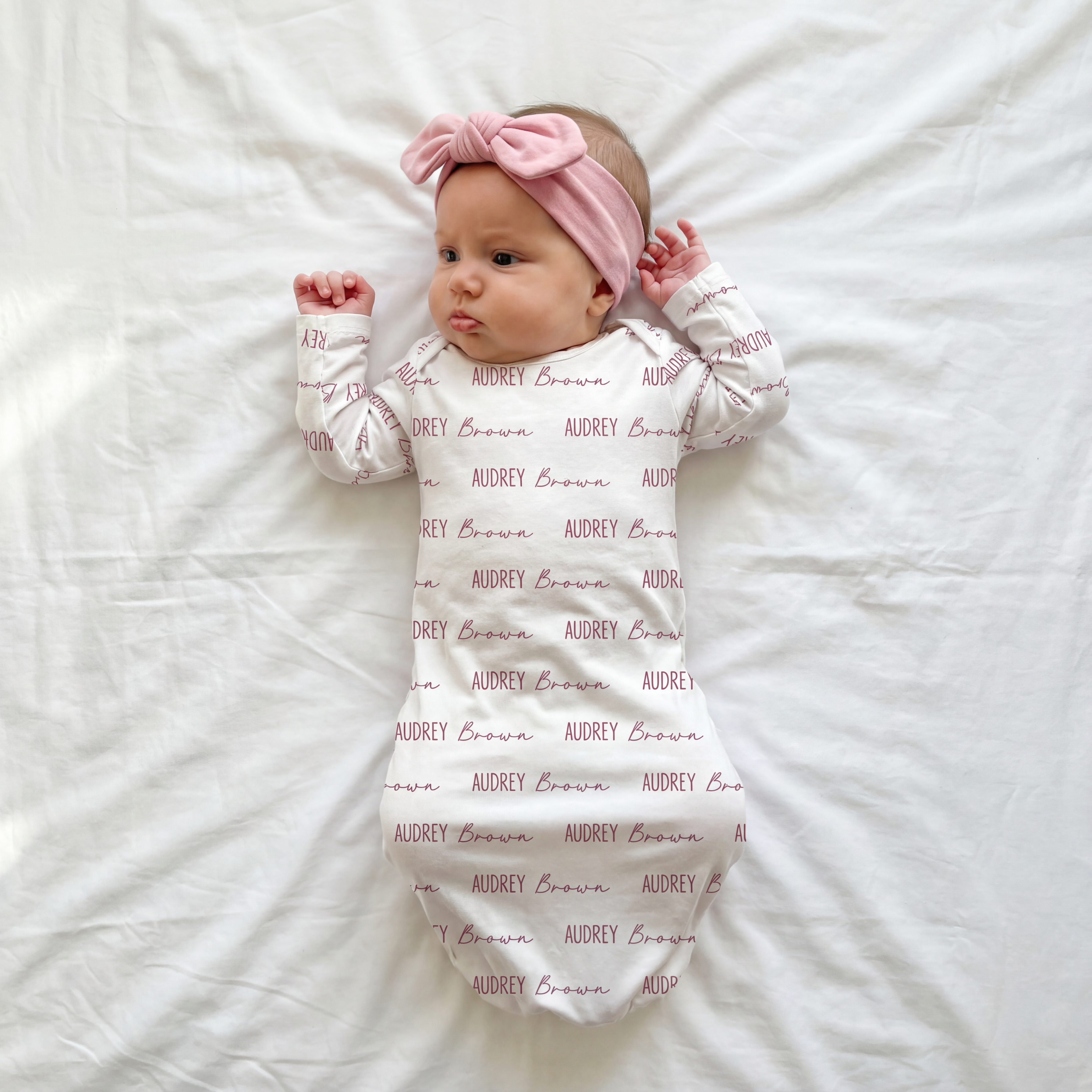Personalized Sleep Gown Font Duo in Cloud