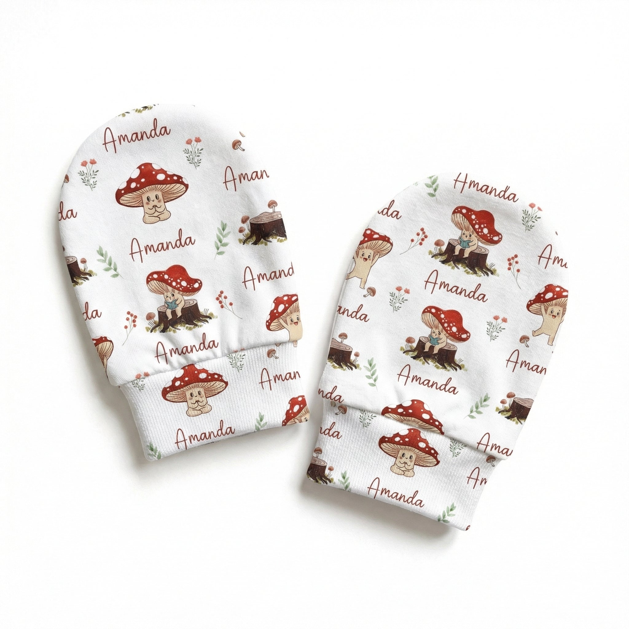 Personalized Mittens in Mushroom