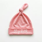 Personalized Knotted Hat in Peachy Blush