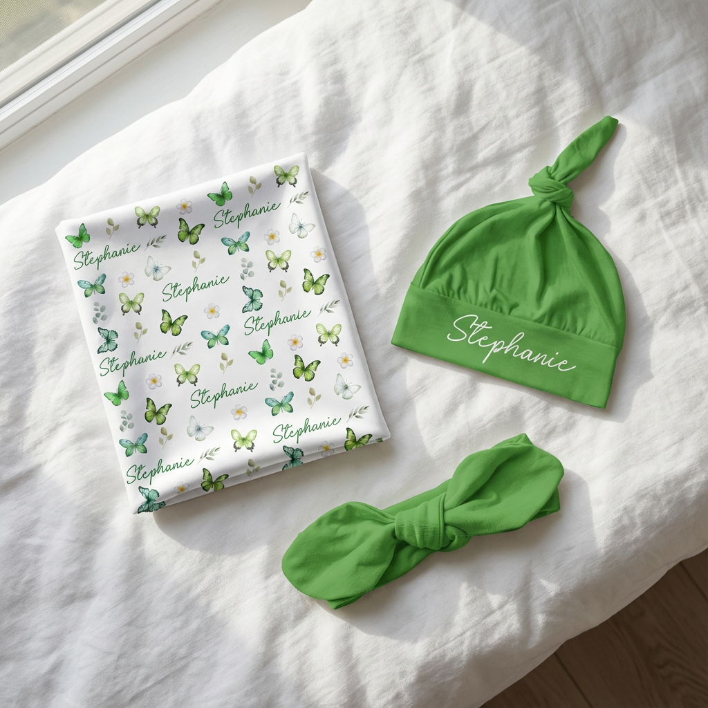 The Ultimate Baby Gift Set in Green Butterfly
