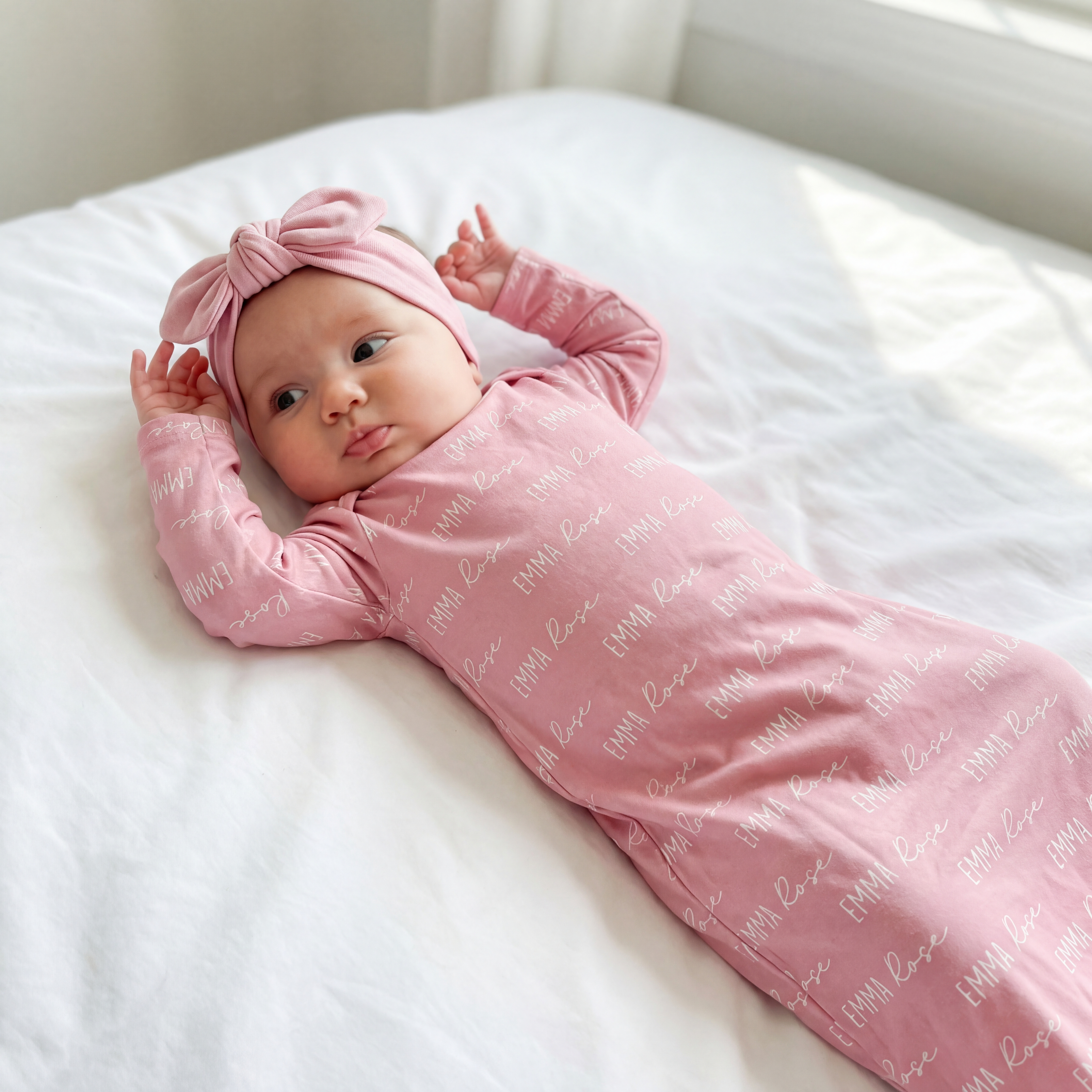 Personalized Sleep Gown Font Duo in Dusty Rose