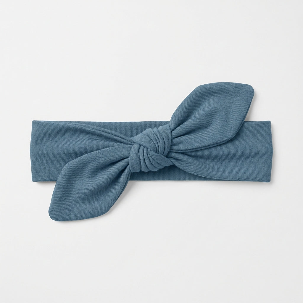 Personalized Knotted Headband in Dusty Blue