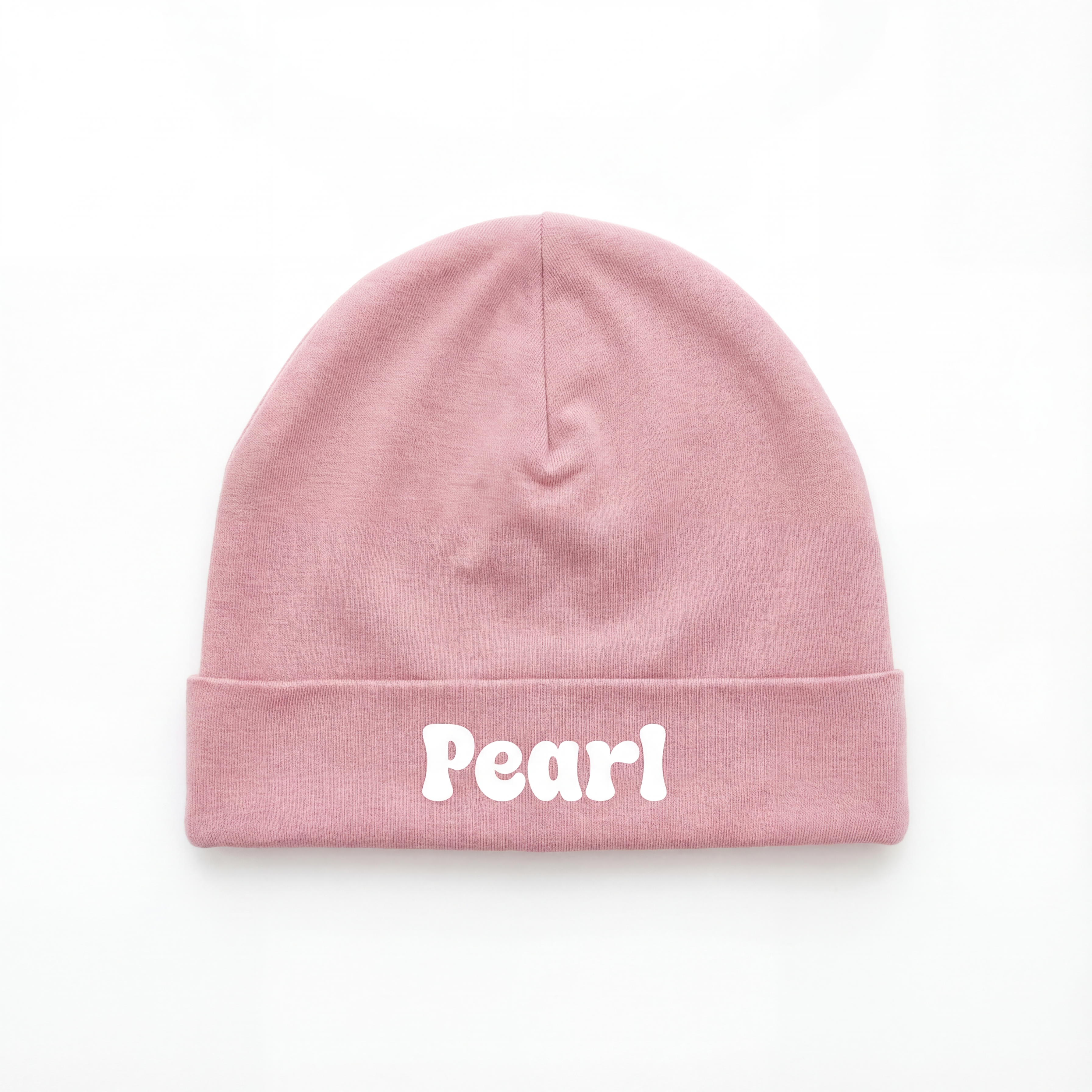Personalized Beanie in Dusty Rose