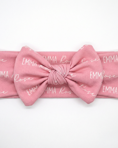 Personalized Bow Headband Font Duo in Dusty Rose