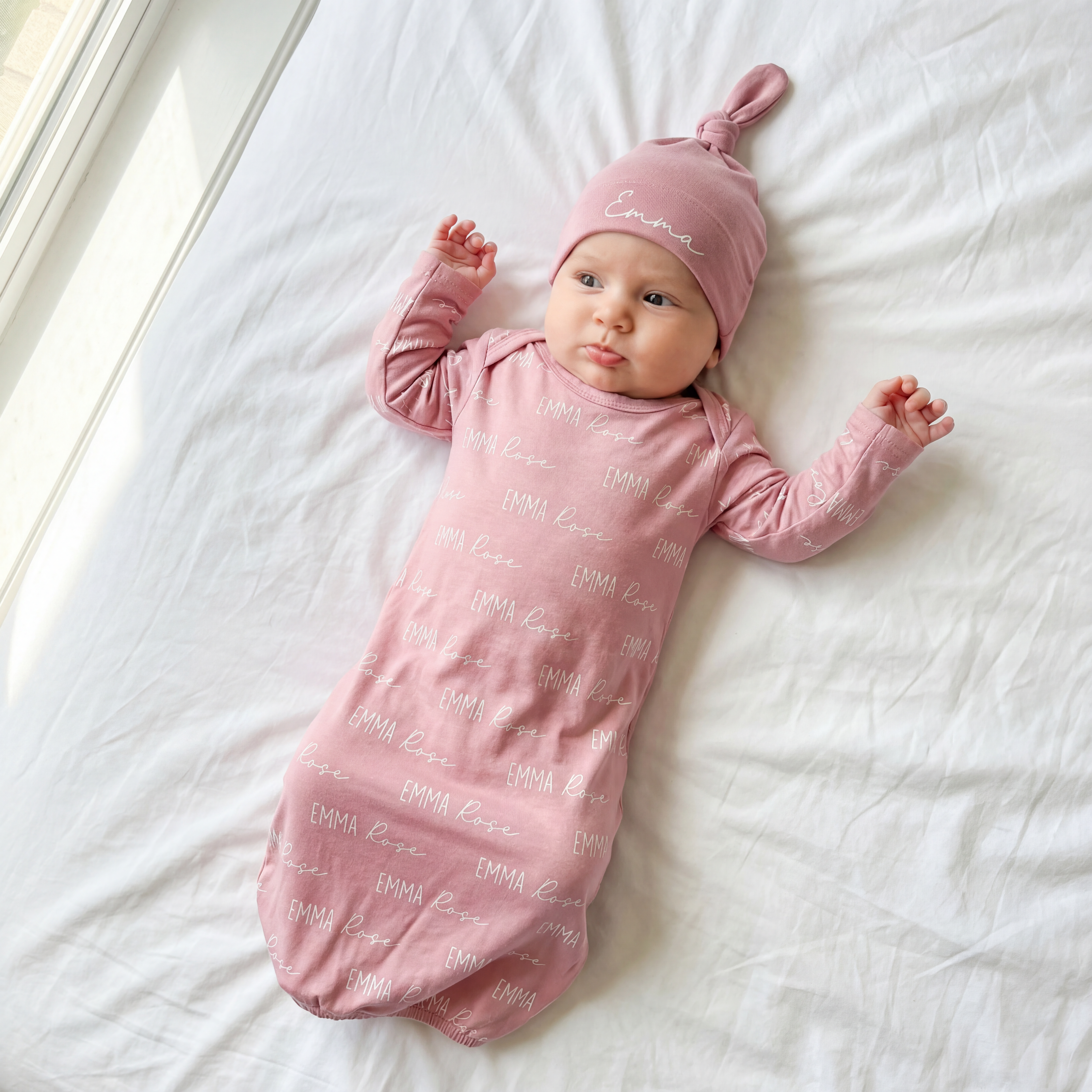 Personalized Sleep Gown Font Duo in Dusty Rose