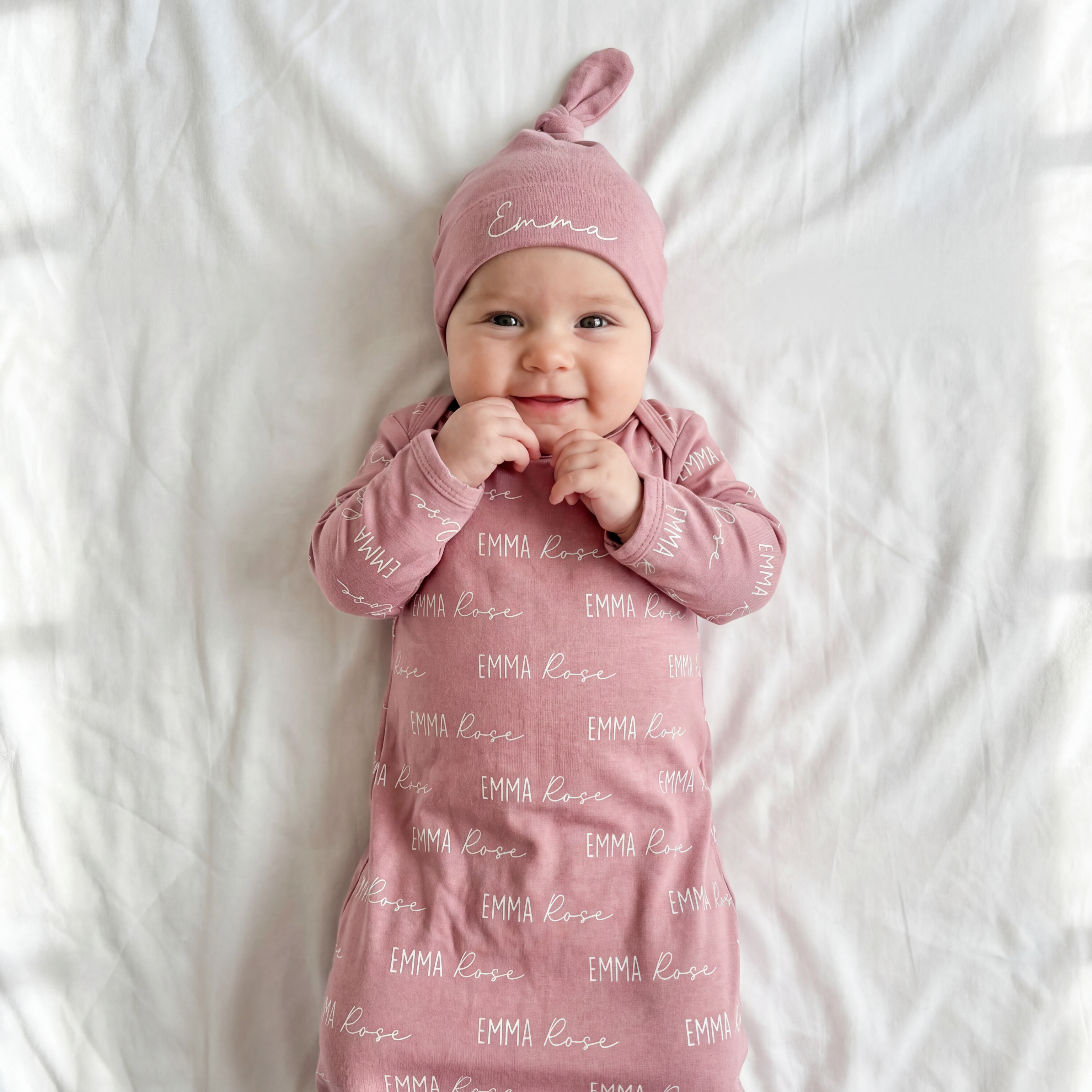 Personalized Sleep Gown Font Duo in Dusty Rose