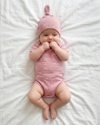 Personalized Bodysuit Font Duo in Dusty Rose