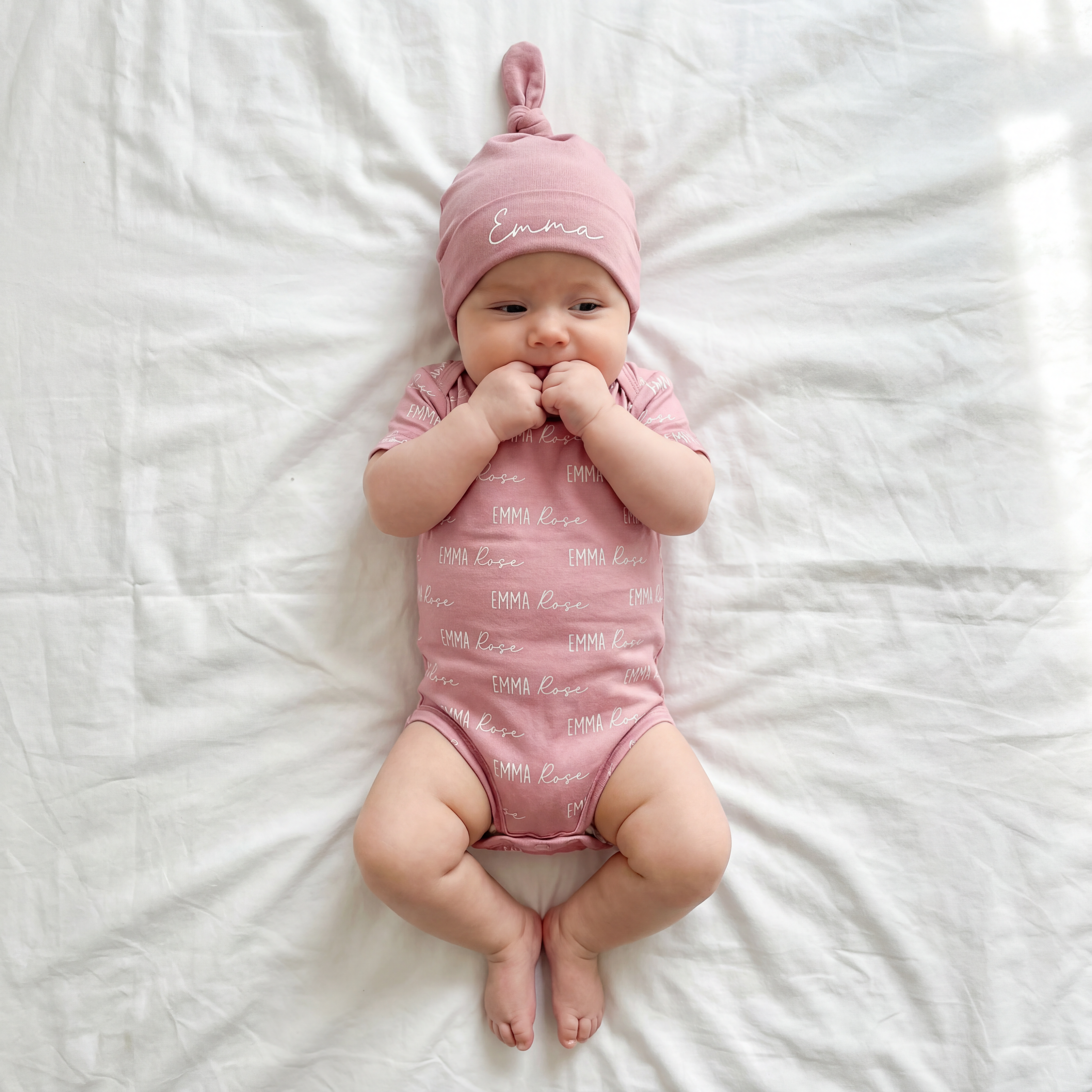 Personalized Bodysuit Font Duo in Dusty Rose