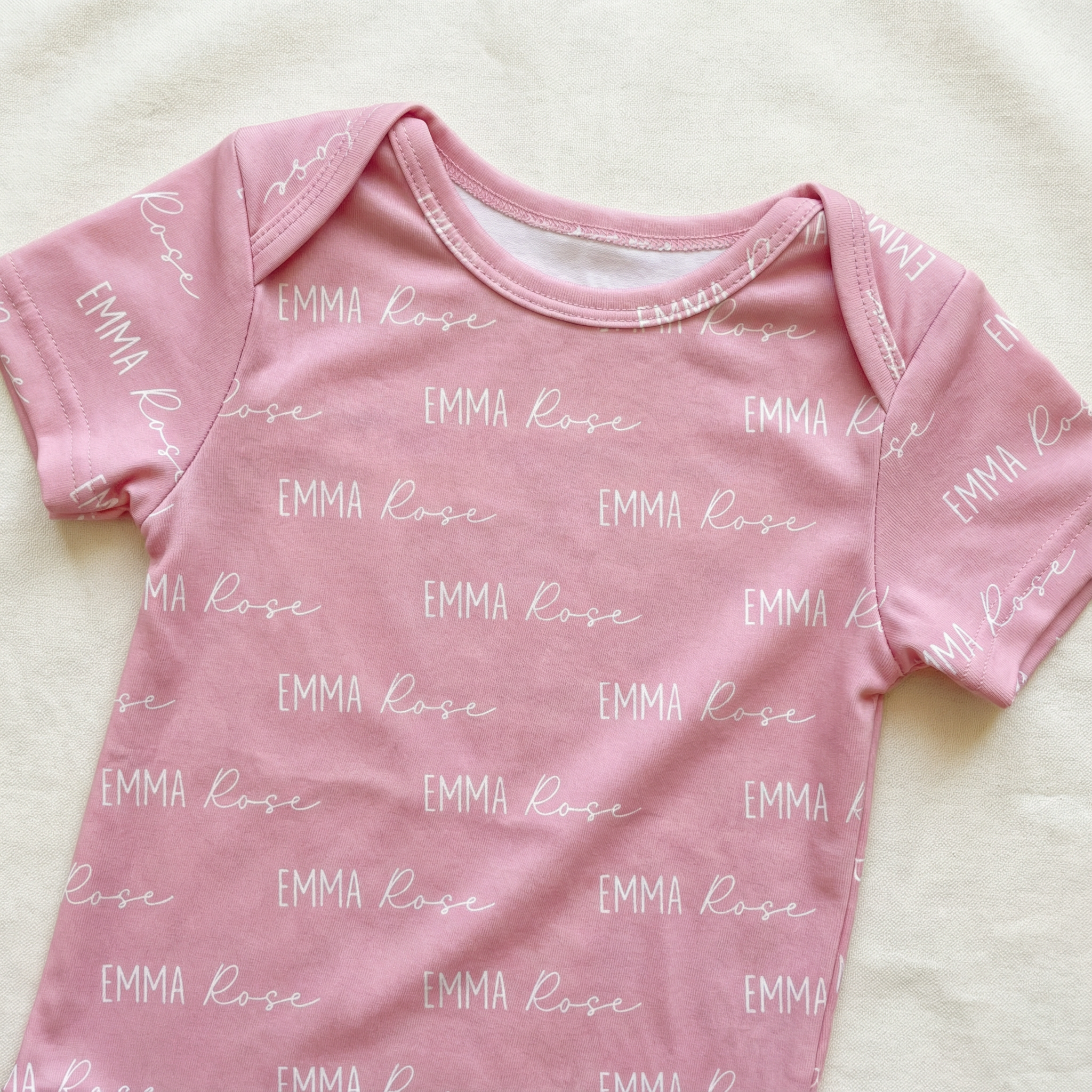 Personalized Bodysuit Font Duo in Dusty Rose