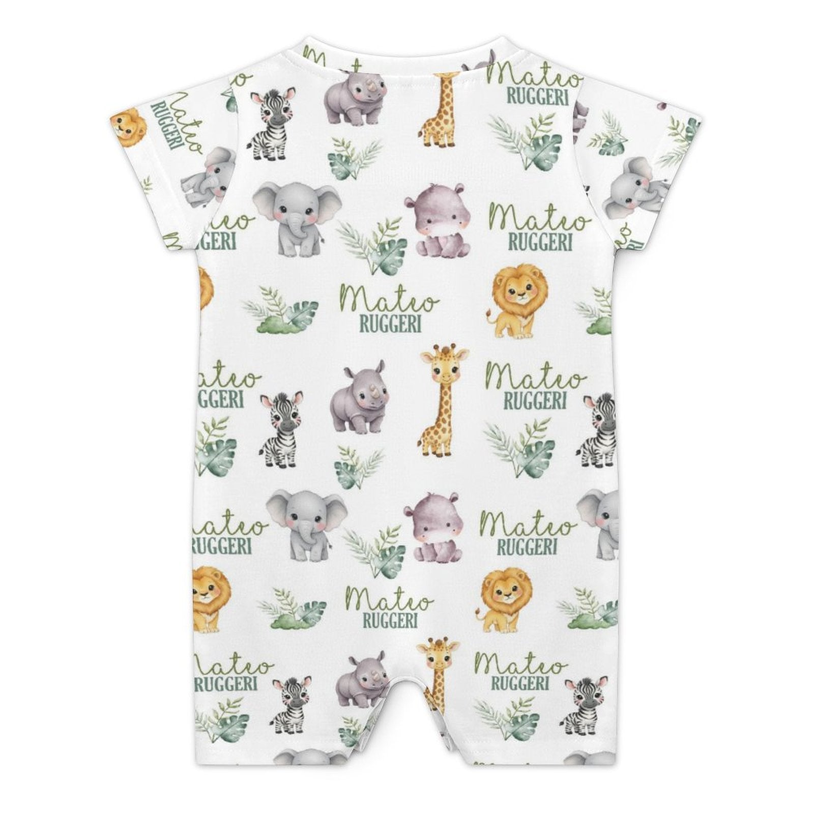 Personalized Bodysuit Romper in Safari Animal