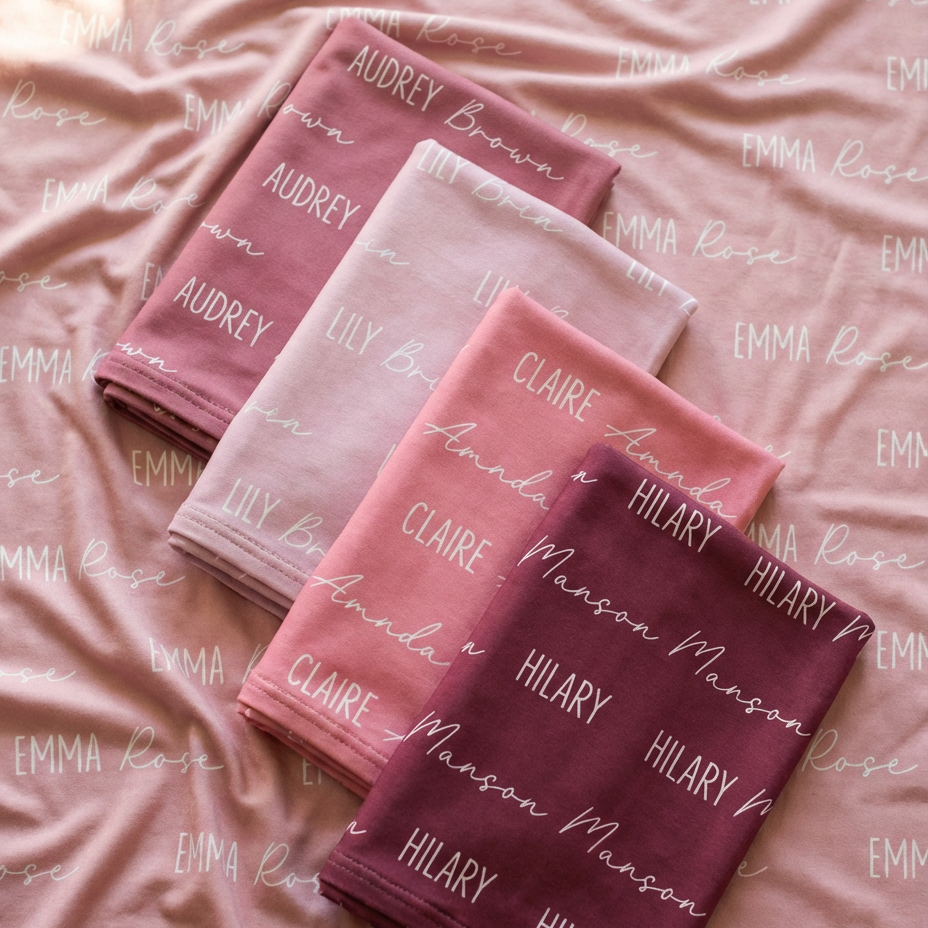 Personalized Swaddle Font Duo in Blush