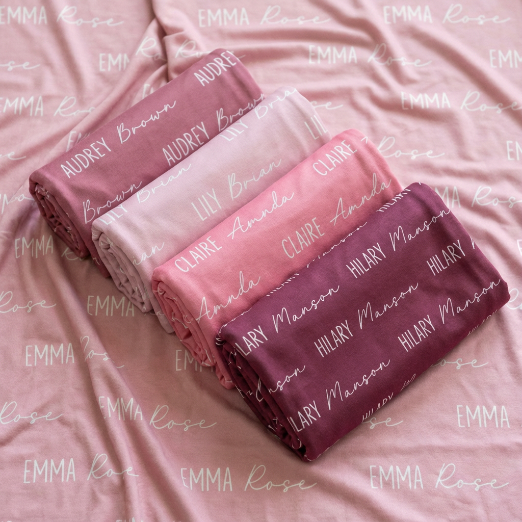 Personalized Swaddle Font Duo in Blush