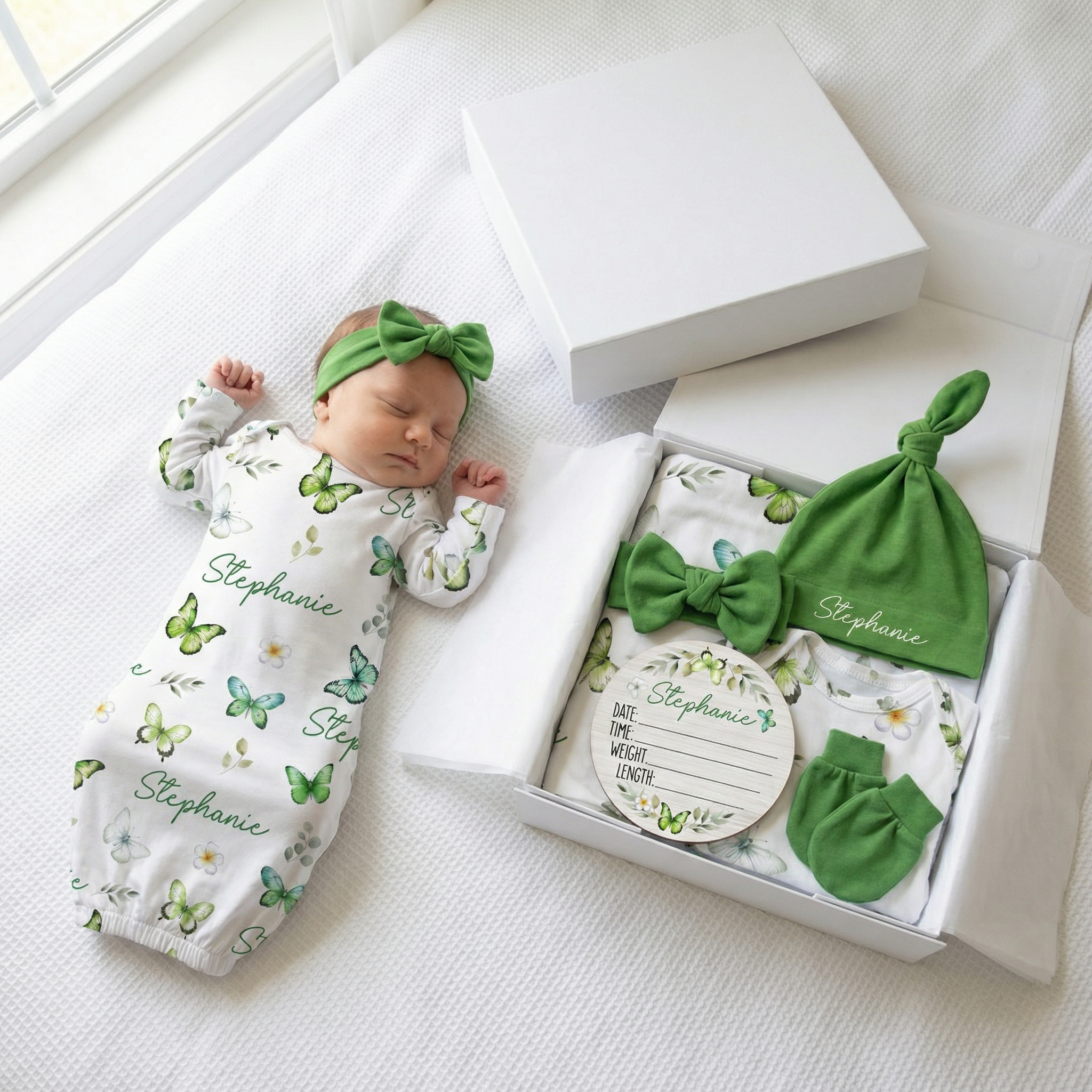 The Ultimate Baby Gift Set in Green Butterfly