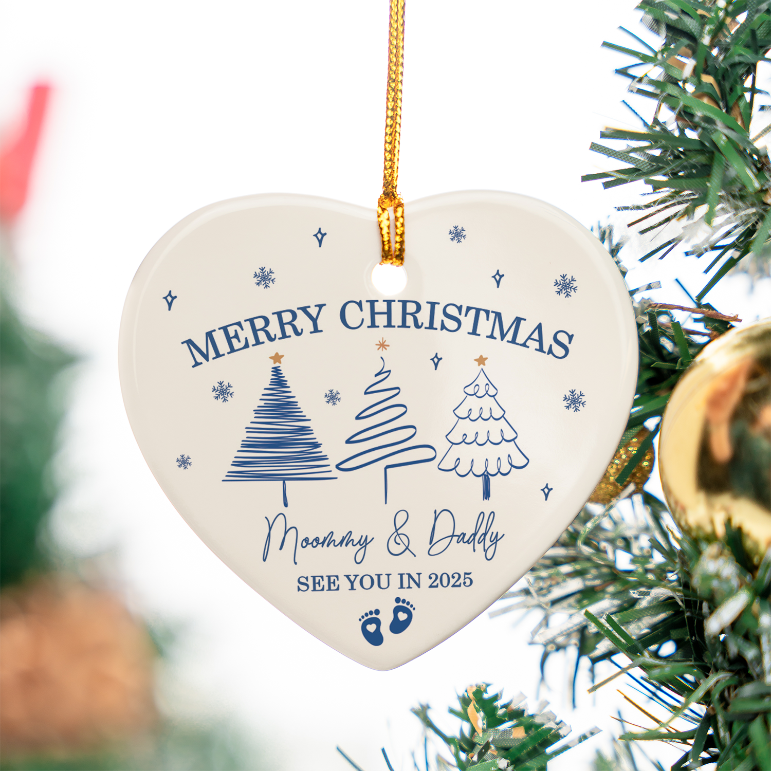 Baby Coming Soon Personalized Custom Ceramic Ornament