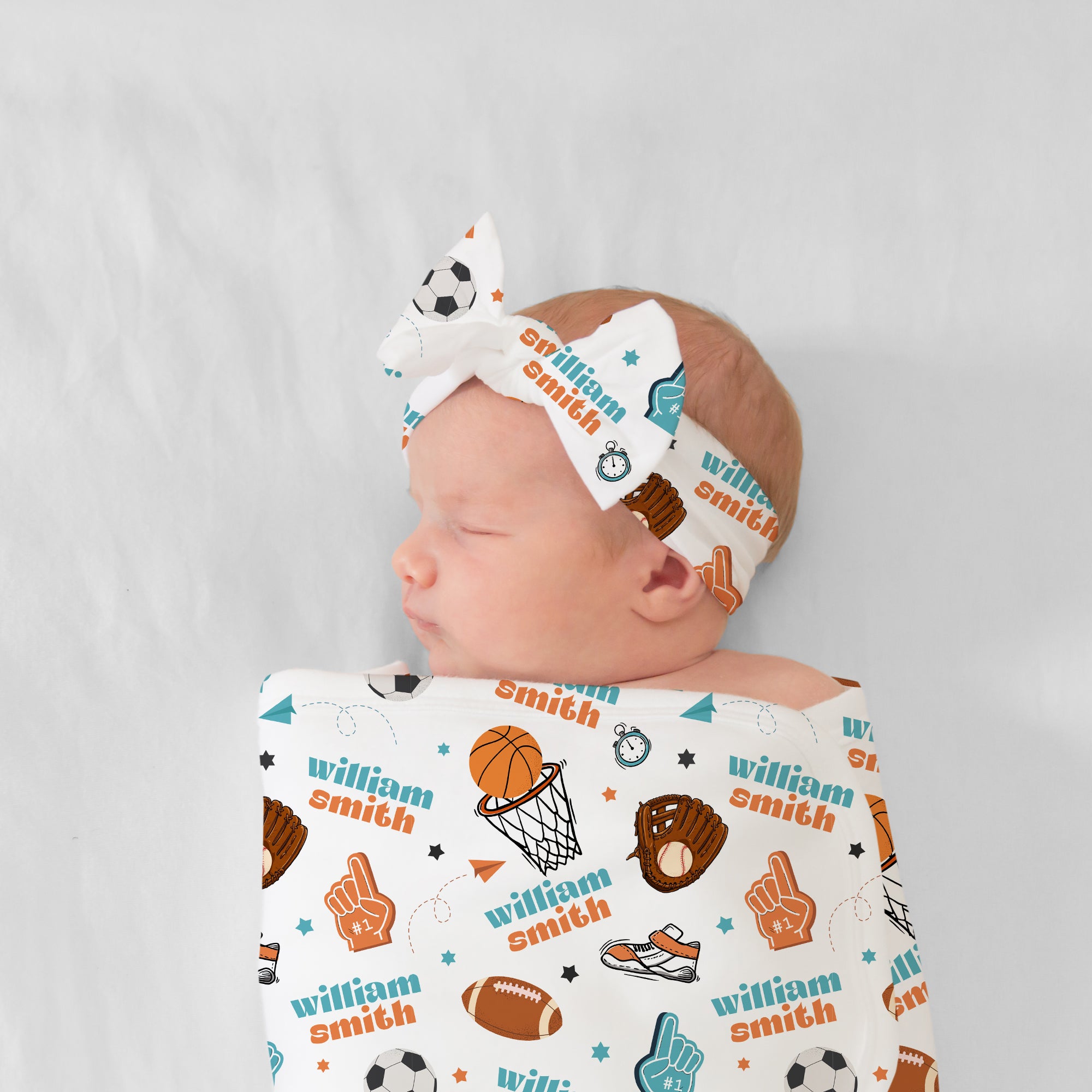 Personalized Bow Headband in Half Time