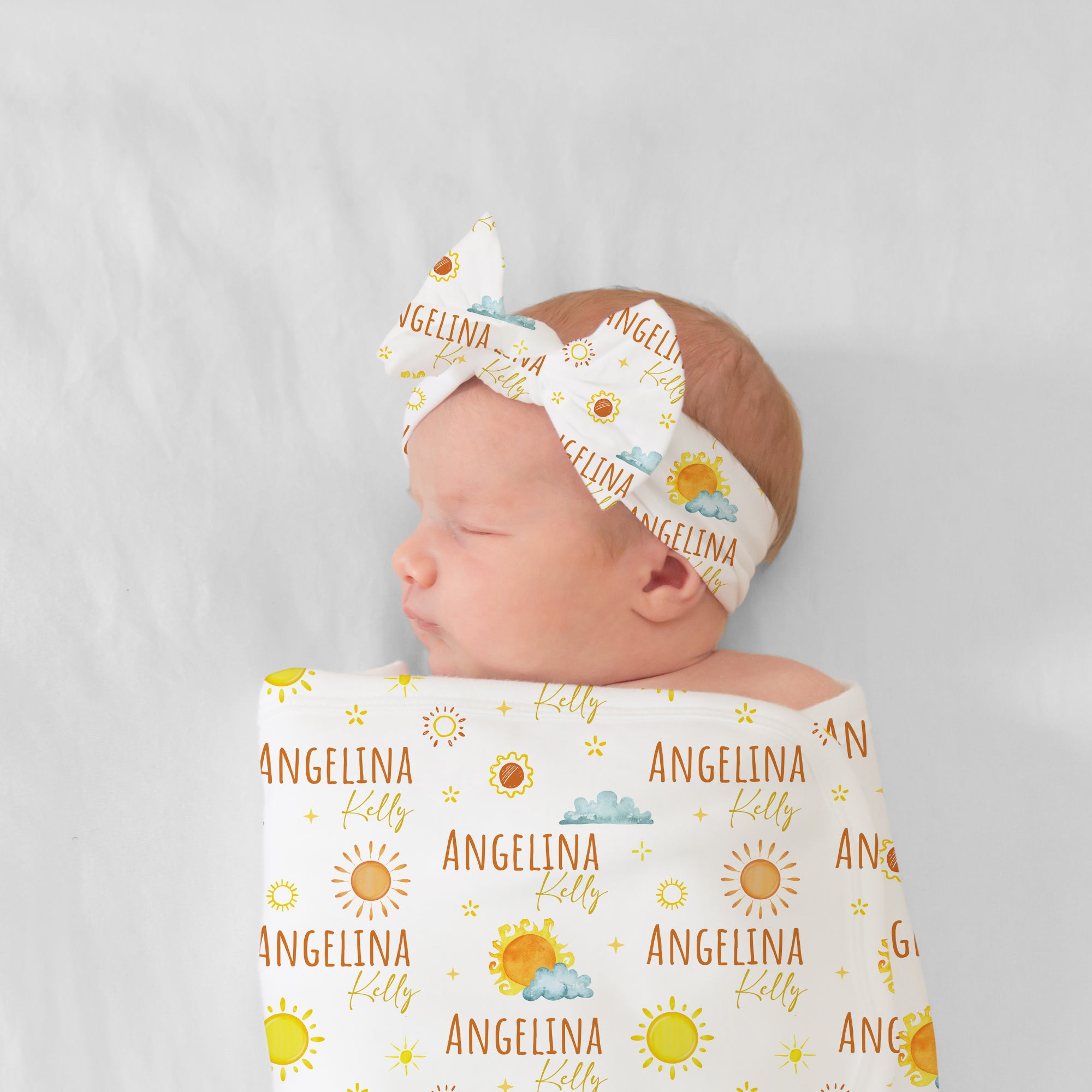 Personalized Bow Headband in Sunshine