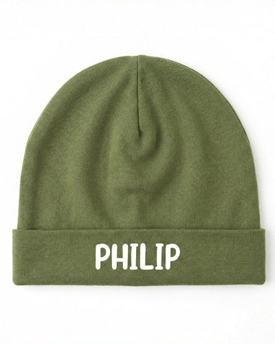 Personalized Beanie in Olive