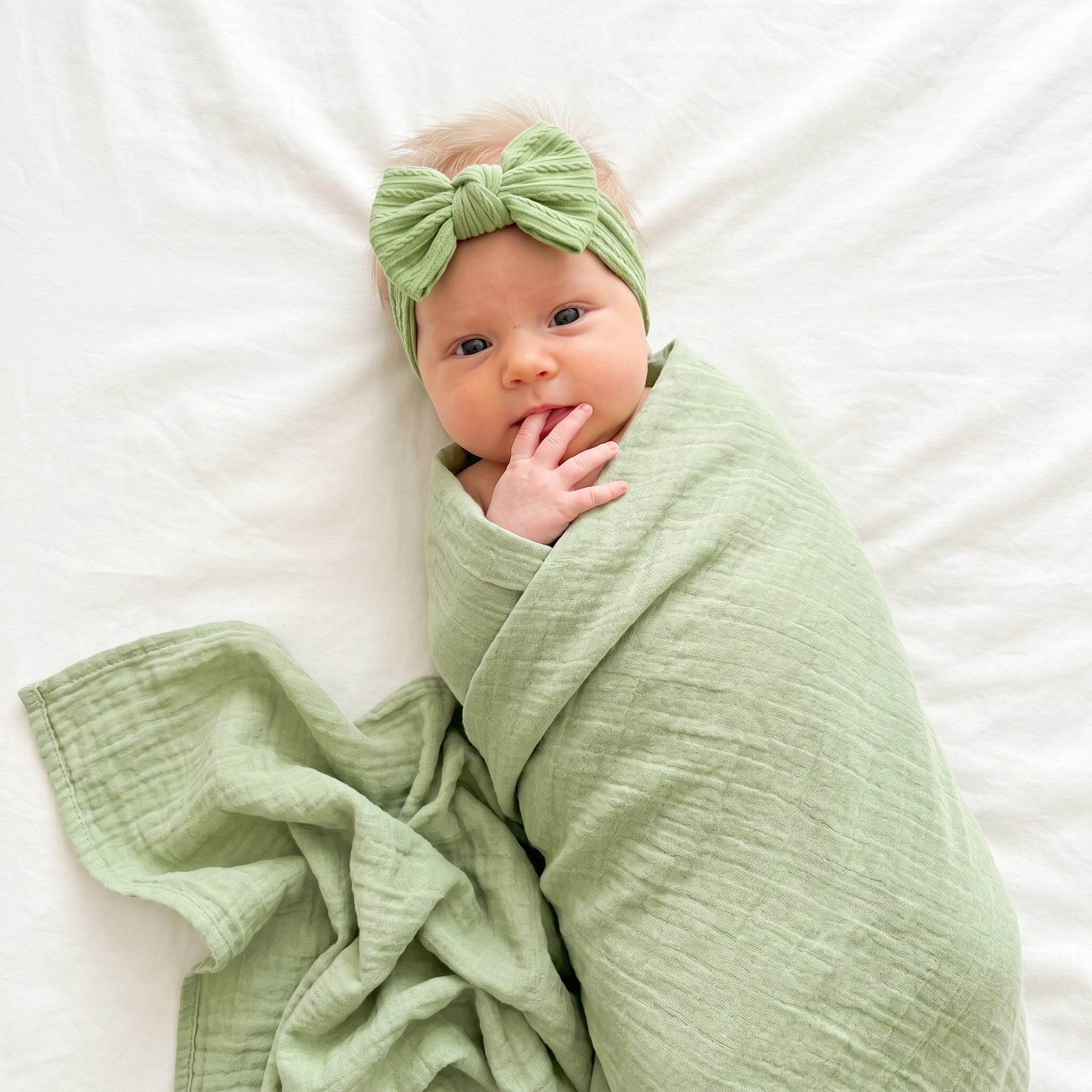 Muslin Swaddle in Mint Green