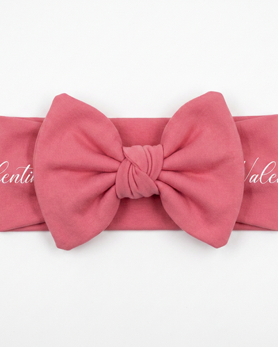 Personalized Bow Headband in Bloom Pink
