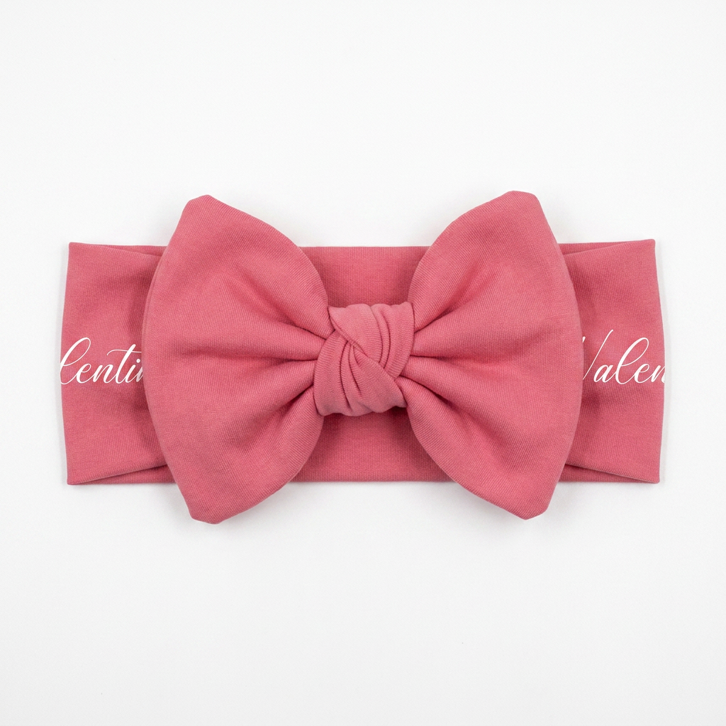 Personalized Bow Headband in Bloom Pink