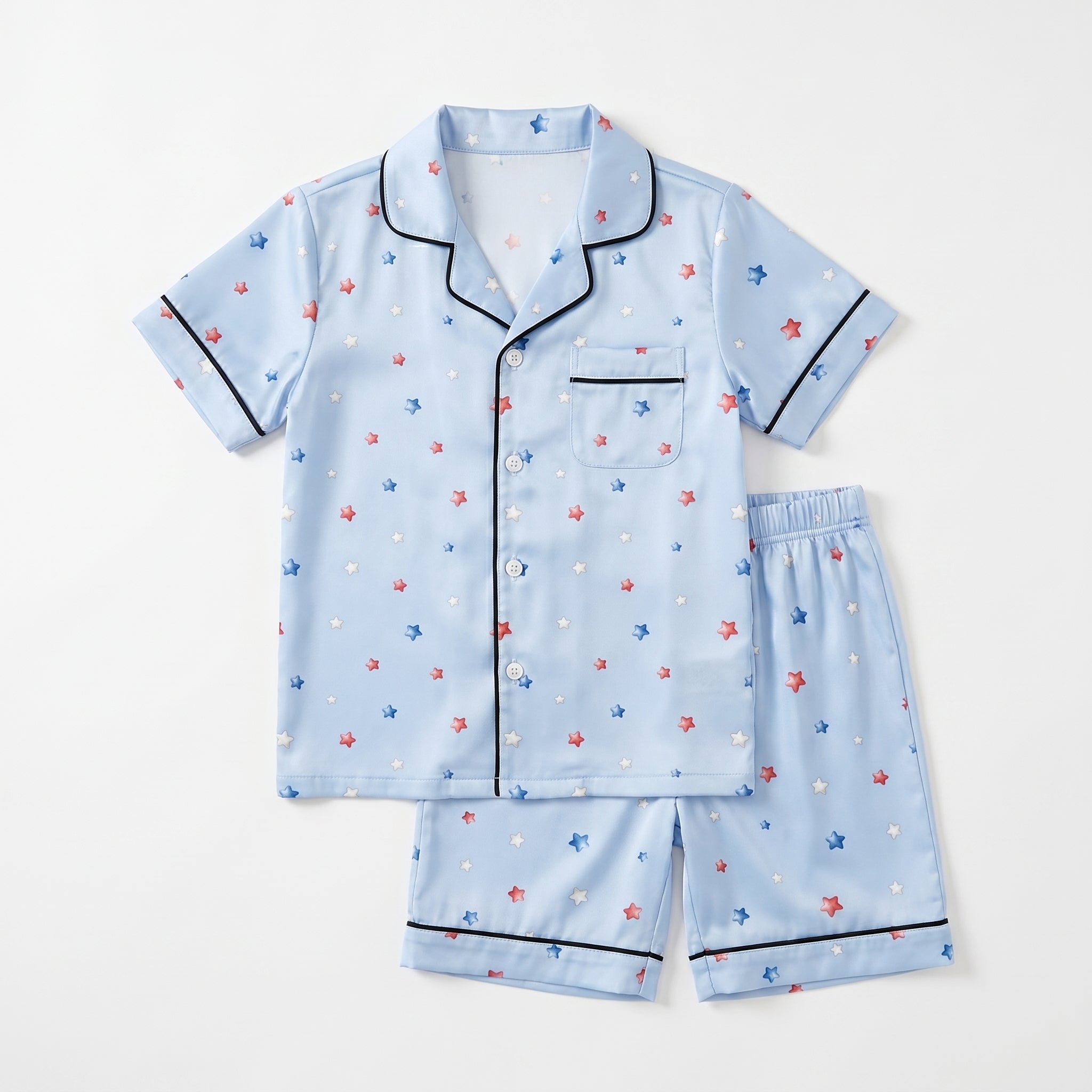 Short-sleeved Kid's Pajama Set in July Twinkle