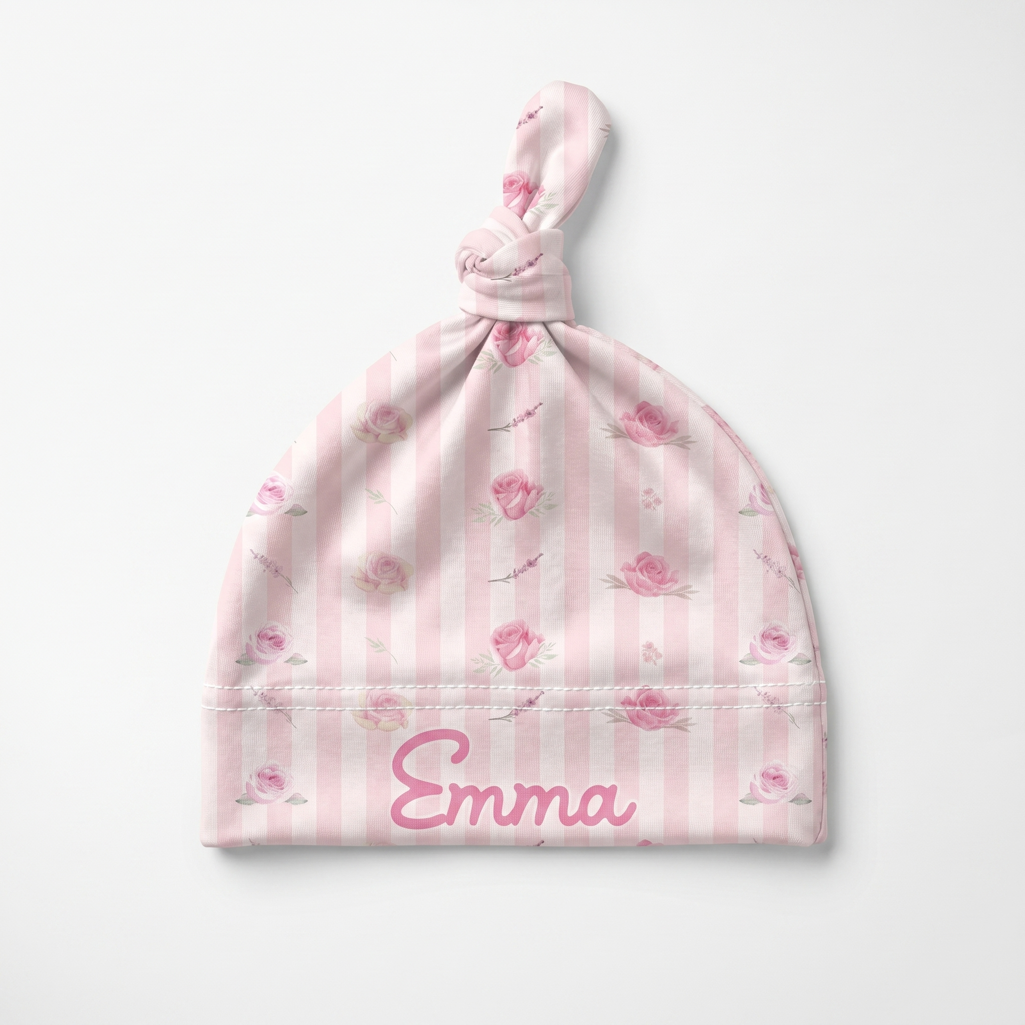 Personalized Knotted Hat in Rosy