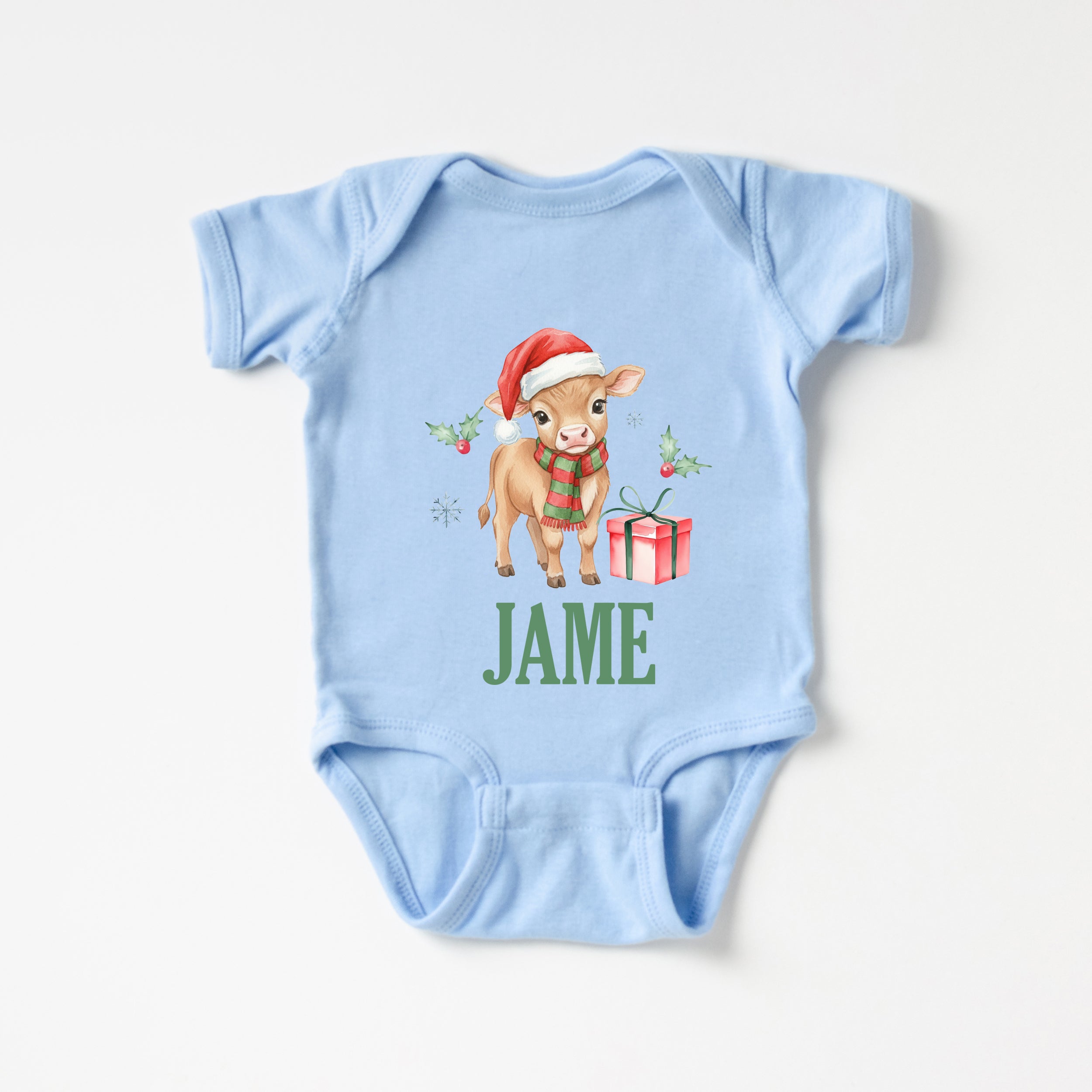 Personalized Graphic Bodysuit in Xmas Farm