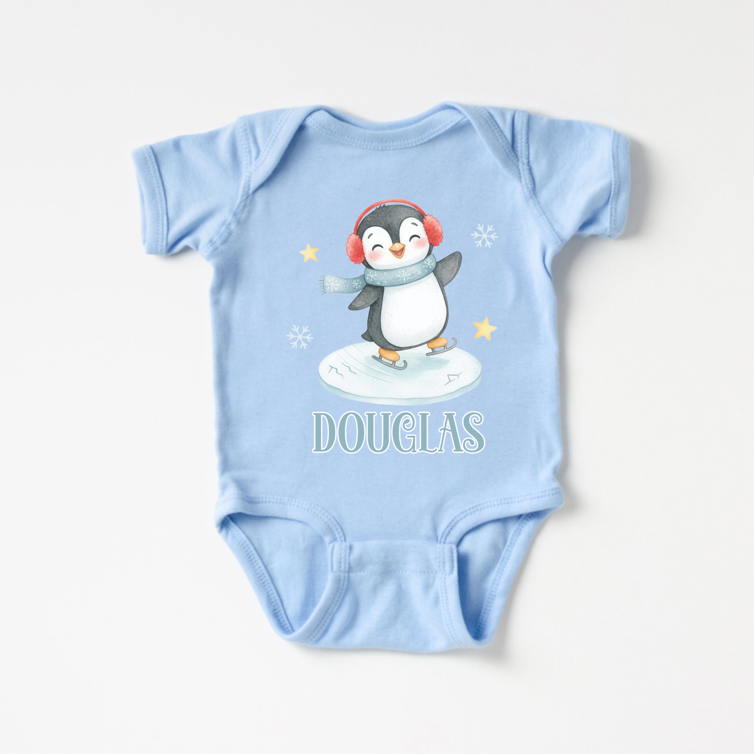 Personalized Graphic Bodysuit in Snow Penguin