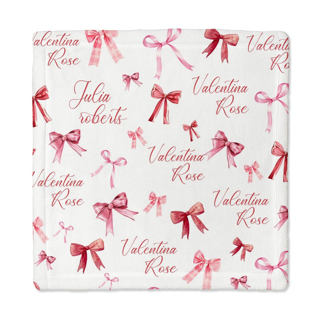 Personalized Mini Lovey in White Coquette Bow