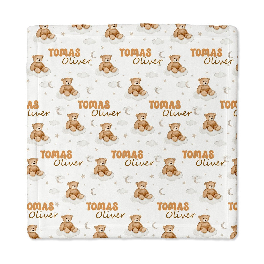 Personalized Lovey Blanket in Teddy Bear