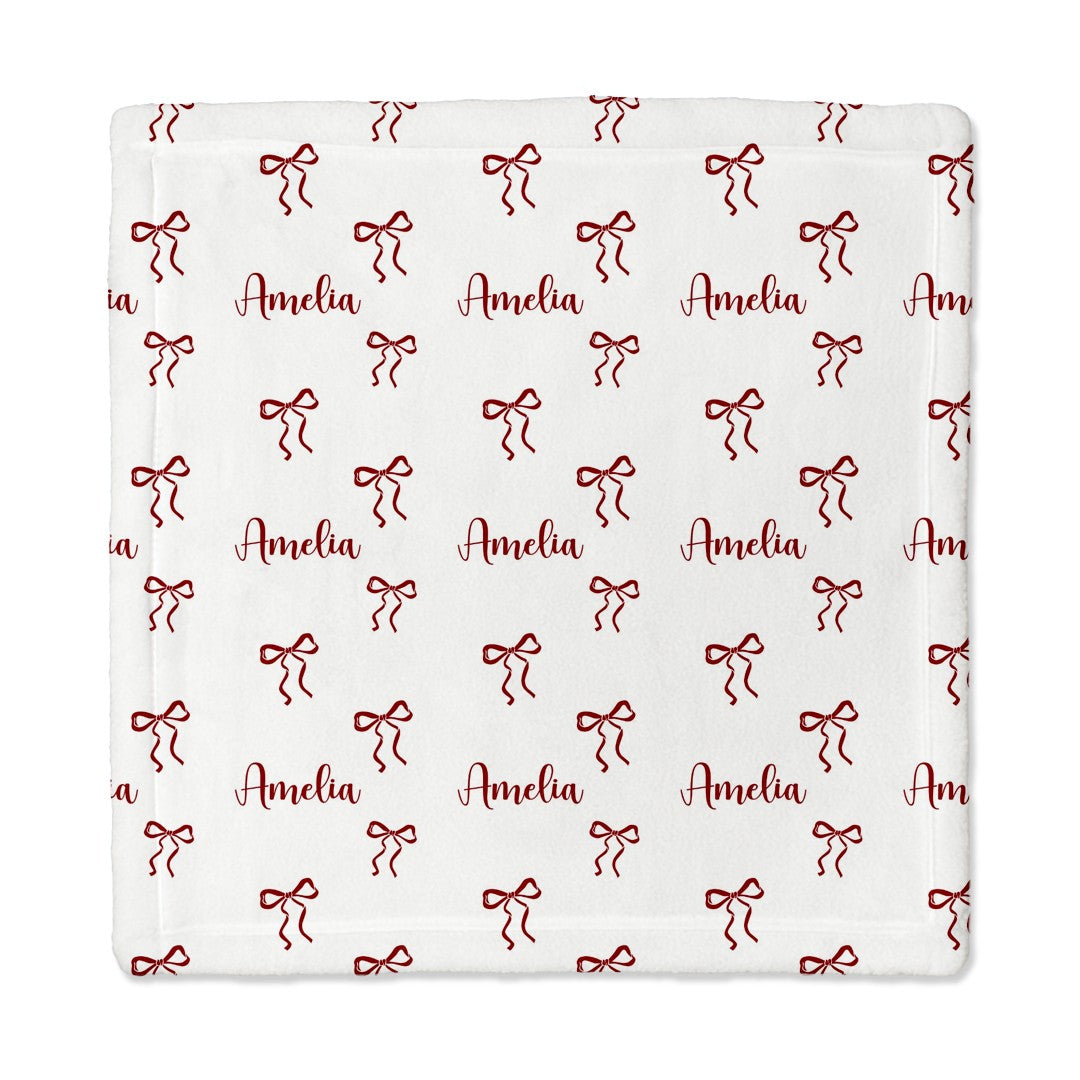 Coquette Ribbon Personalized Lovey Blanket