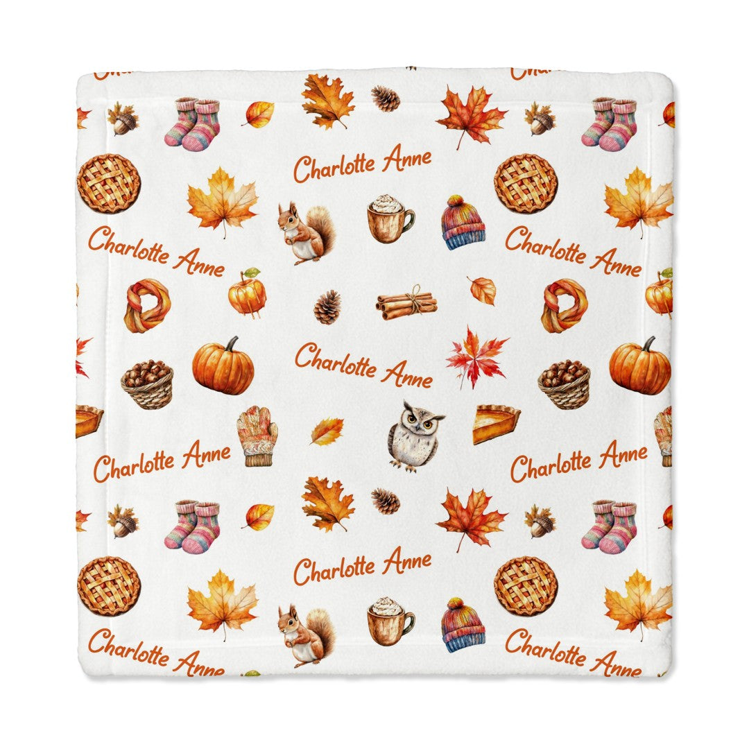 Fall Cottage Personalized Lovey Blanket