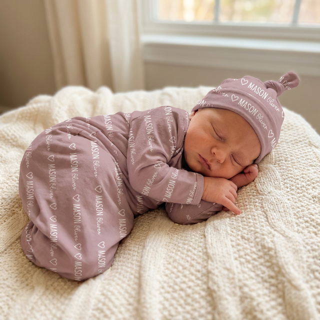 Personalized Sleep Gown Mono Name in Mauve