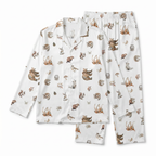 Long-Sleeved Men's Pajama Set in Woodland Animals