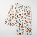 Long-Sleeved Men's Pajama Set in Half Time