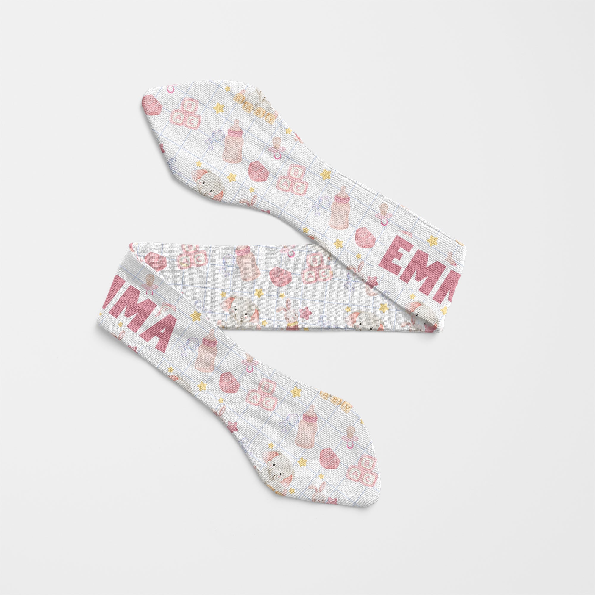 Personalized Knotted Headband in Pink Milk Drunk