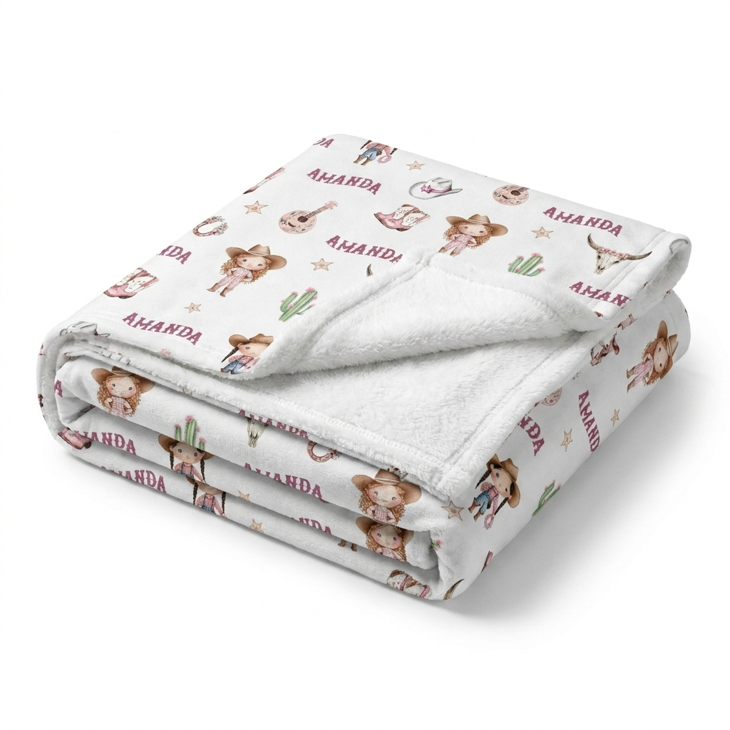 Personalized Blanket in Western Girl