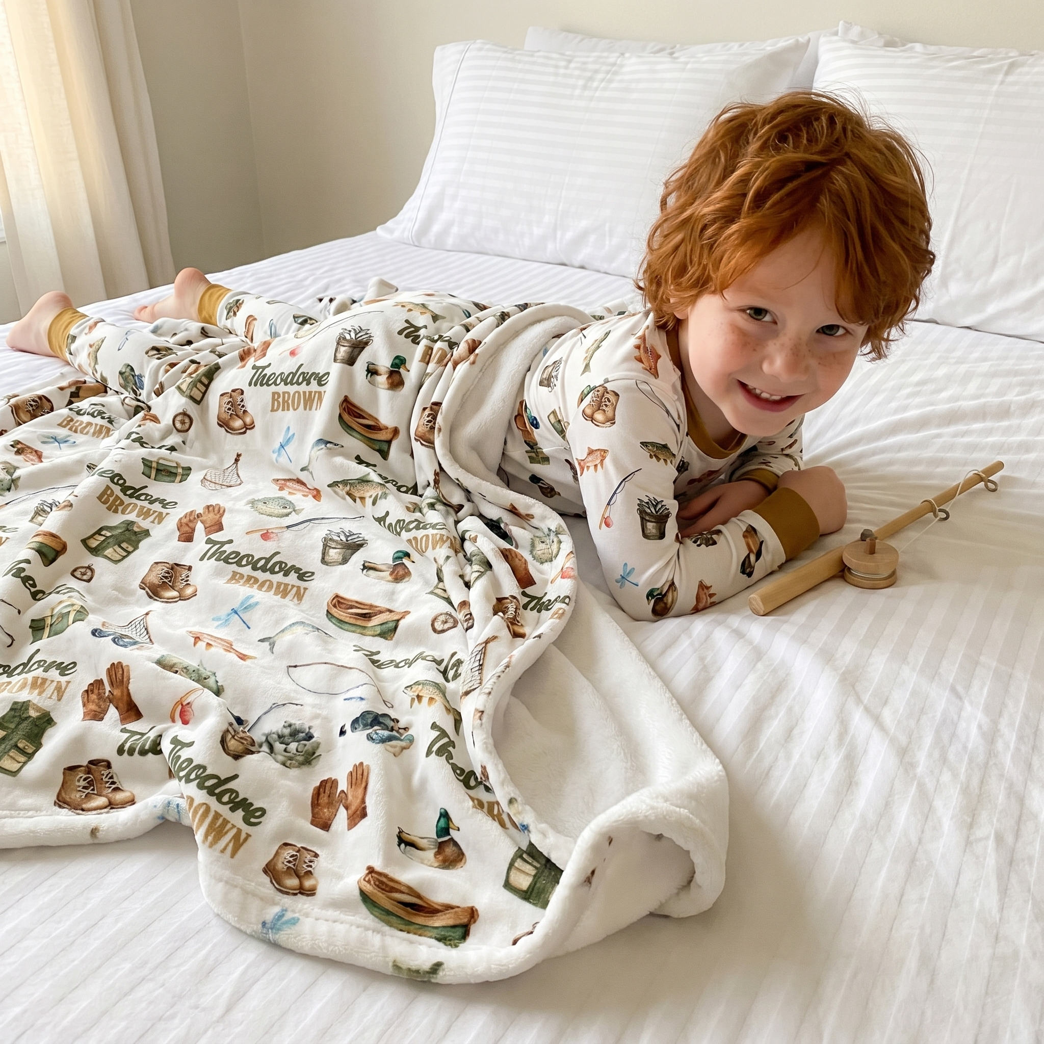 Personalized Blanket in Fishing Buddy