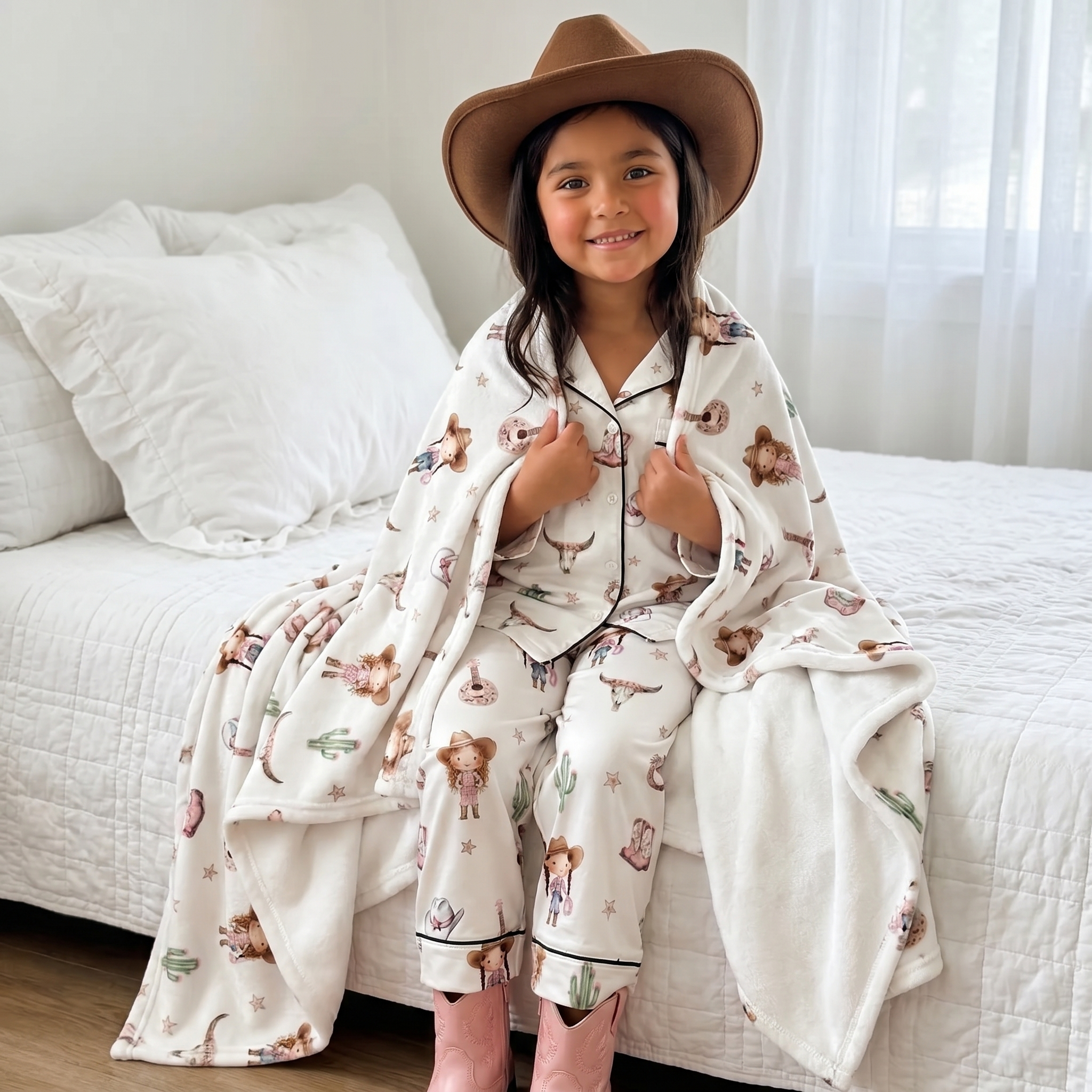 Personalized Blanket in Western Girl