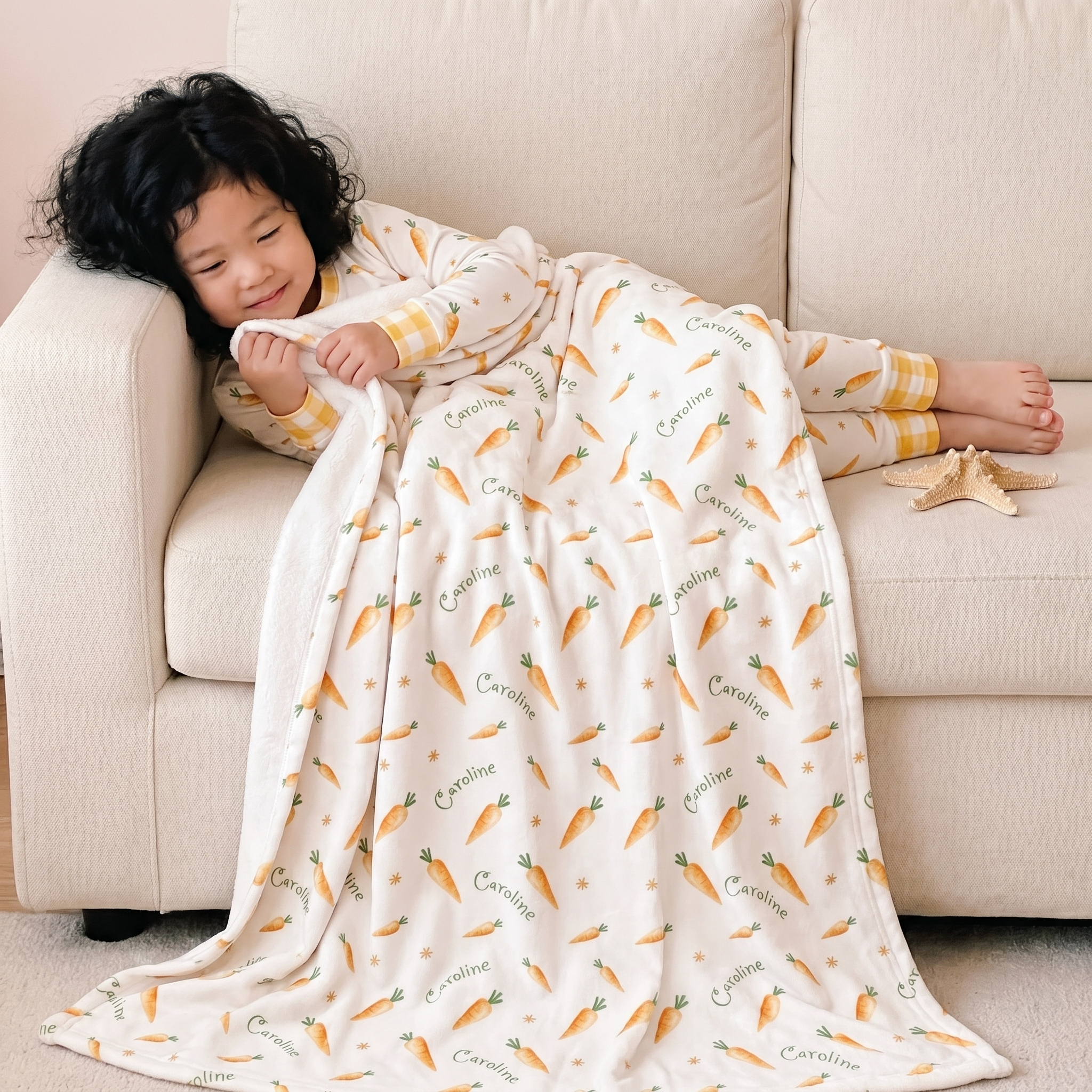 Personalized Blanket in Carrot