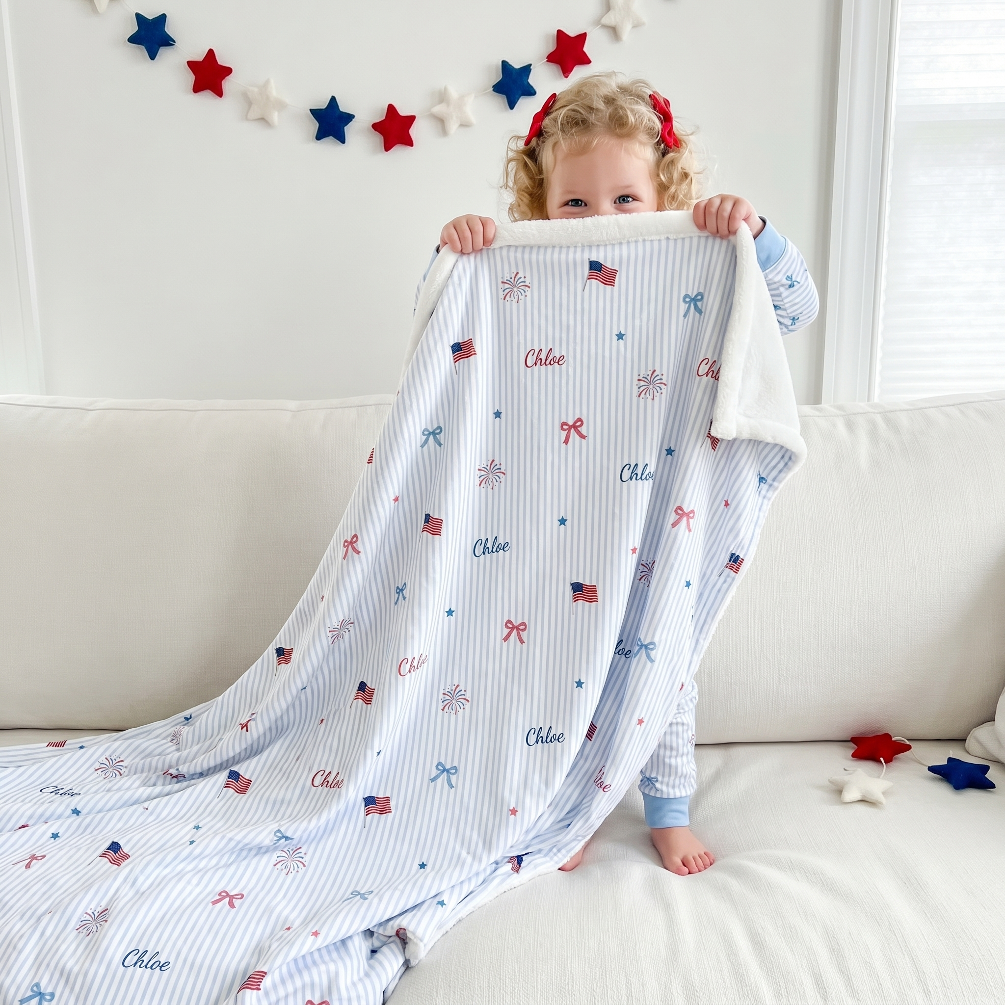 Personalized Blanket in Patriotic