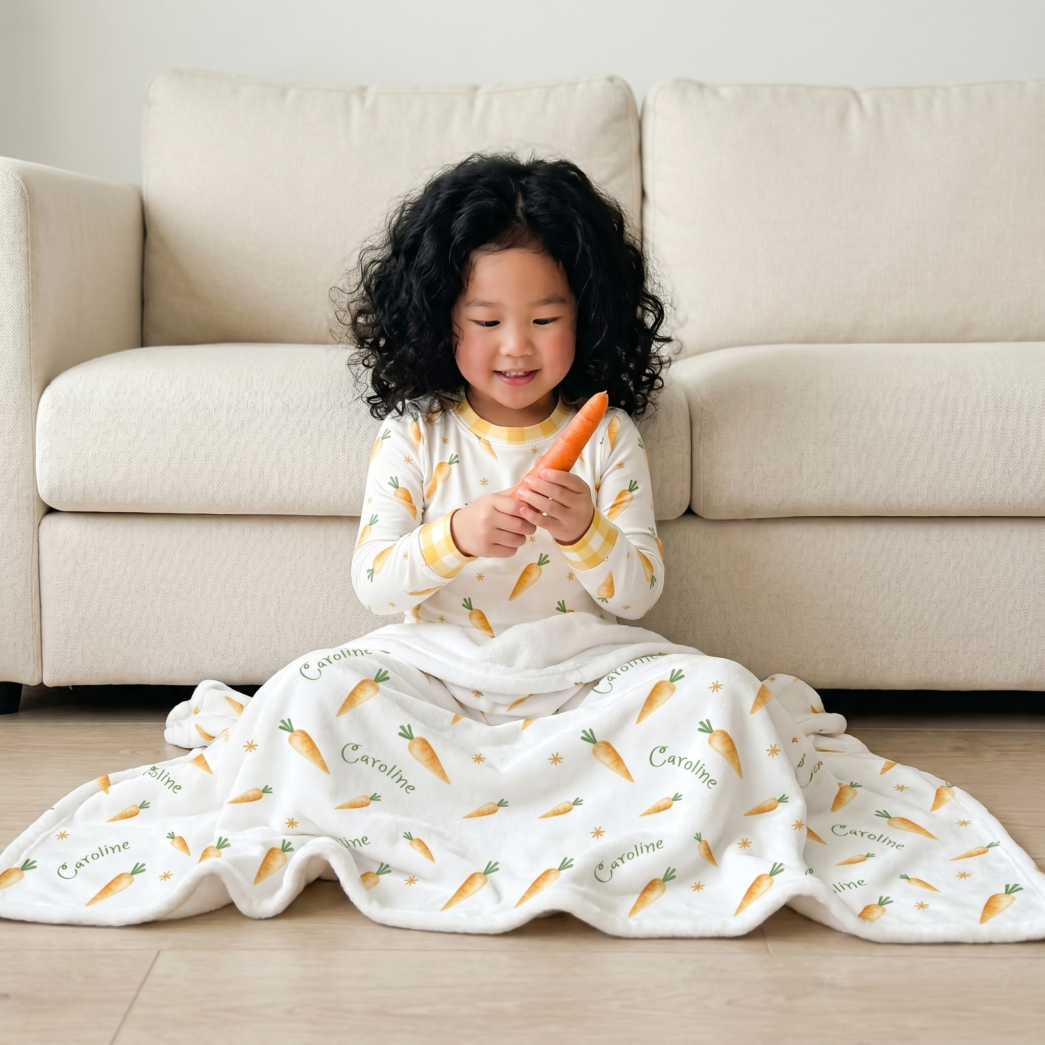 Personalized Blanket in Carrot