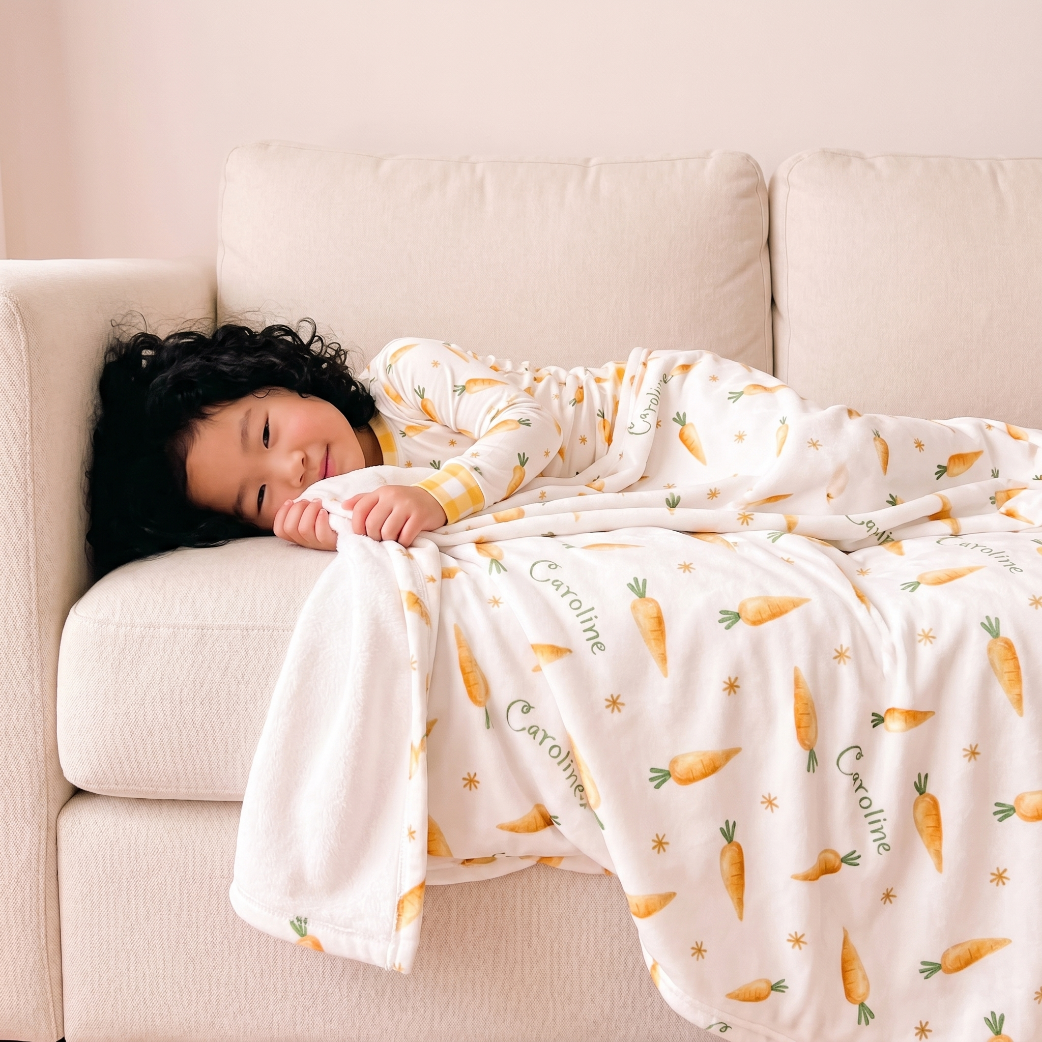 Personalized Blanket in Carrot