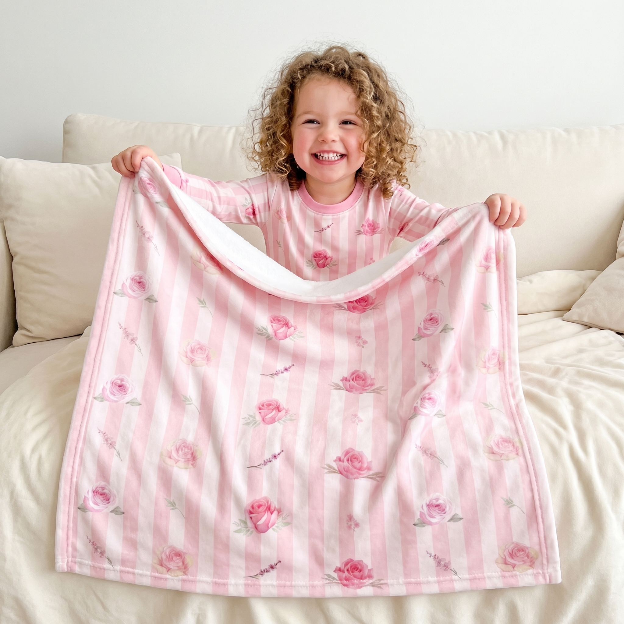 Personalized Blanket in Rosy