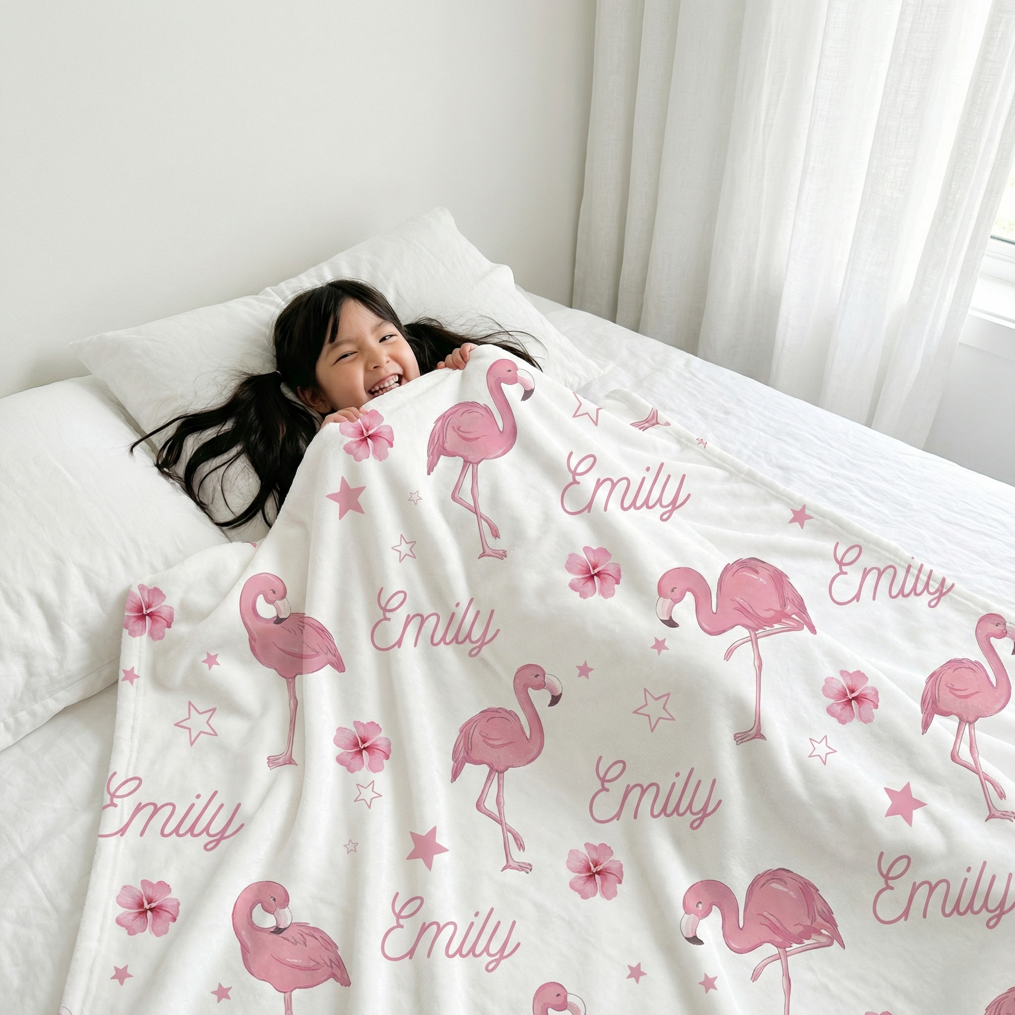 Personalized Blanket in Flamingo